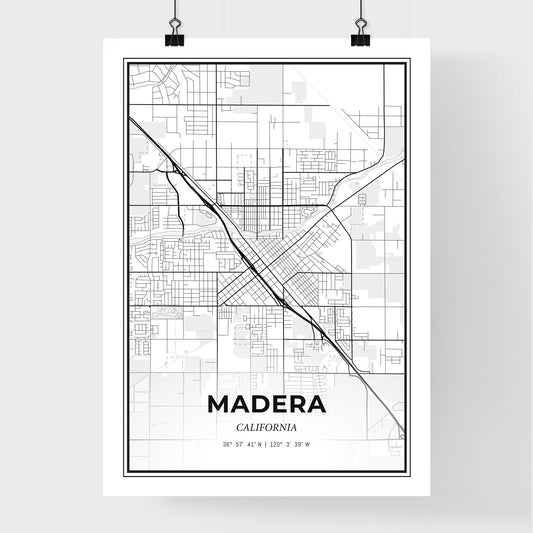 Madera California - Premium City Map Poster