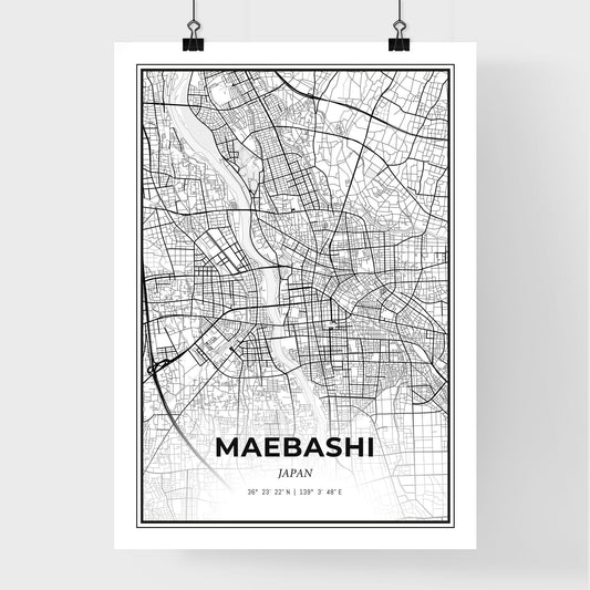Maebashi Japan - Premium City Map Poster