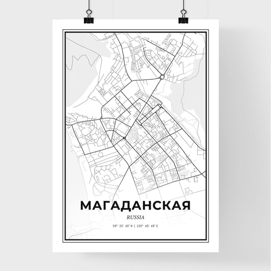Magadan Russia - Premium City Map Poster