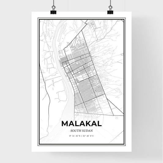 Malakal South Sudan - Premium City Map Poster