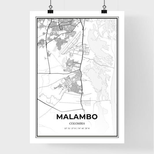 Malambo Colombia - Premium City Map Poster