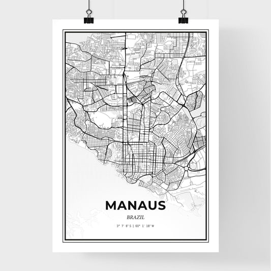 Manaus Brazil - Premium City Map Poster