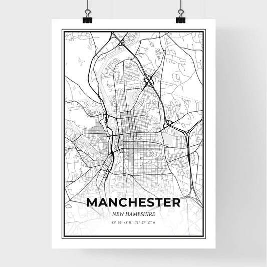 Manchester New Hampshire - Premium City Map Poster