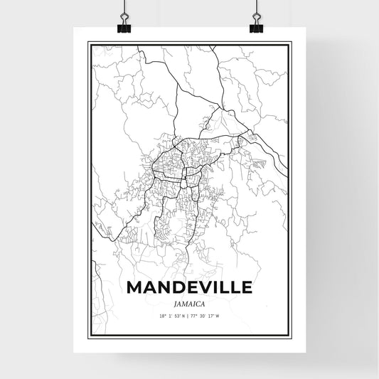Mandeville Jamaica - Premium City Map Poster