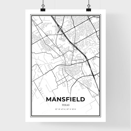 Mansfield Texas - Premium City Map Poster