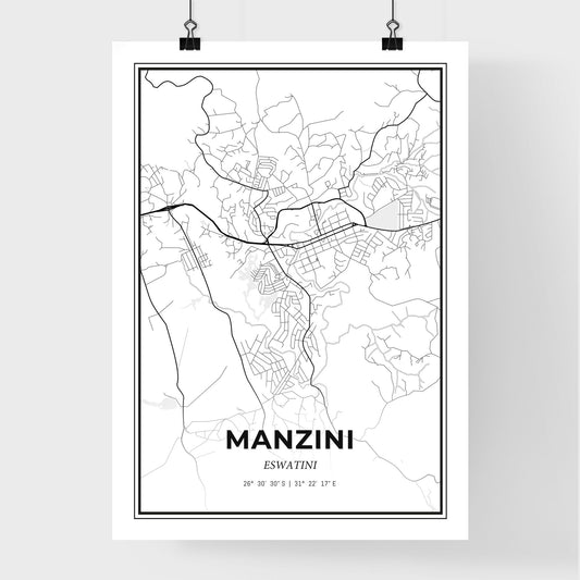 Manzini Eswatini - Premium City Map Poster