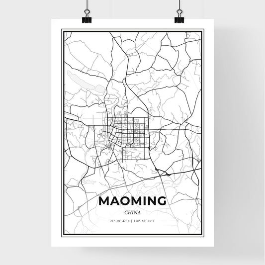 Maoming China - Premium City Map Poster