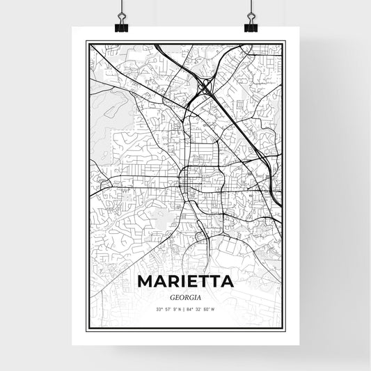 Marietta Georgia - Premium City Map Poster