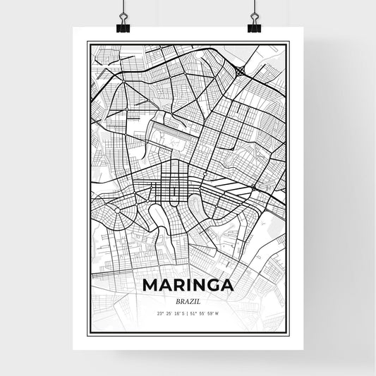 Maringa Brazil - Premium City Map Poster