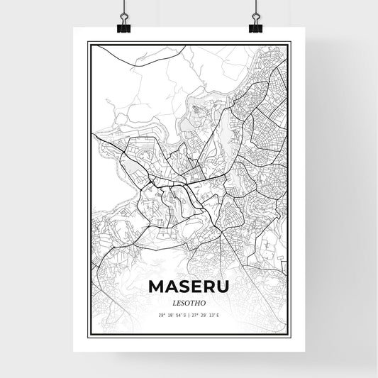 Maseru Lesotho - Premium City Map Poster