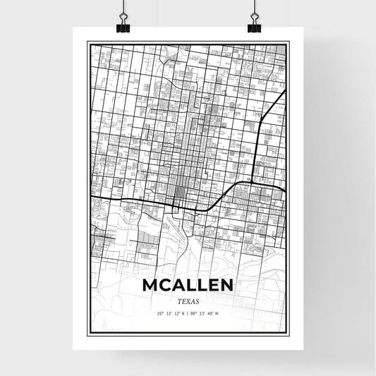 McAllen Texas - Premium City Map Poster