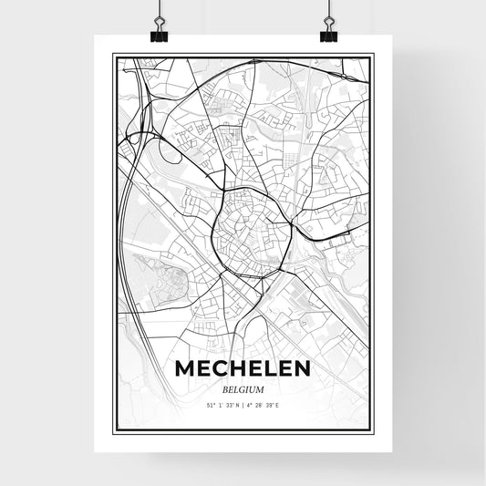 Mechelen Belgium - Premium City Map Poster