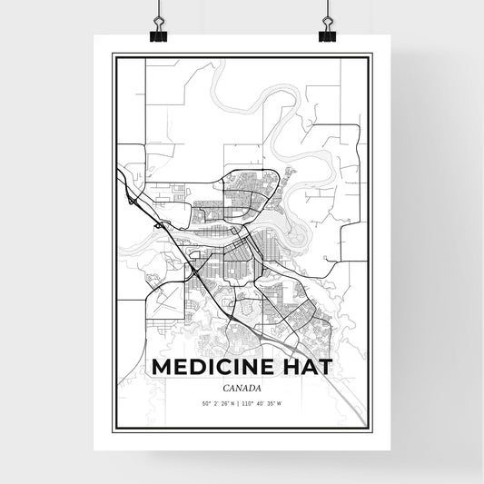 Medicine Hat Canada - Premium City Map Poster
