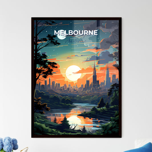 Impressive Artistic Melbourne Cityscape with River and Greenery Default Title