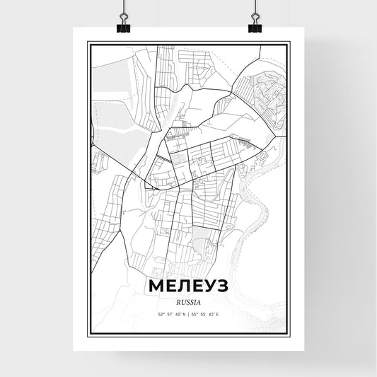 Meleuz Russia - Premium City Map Poster