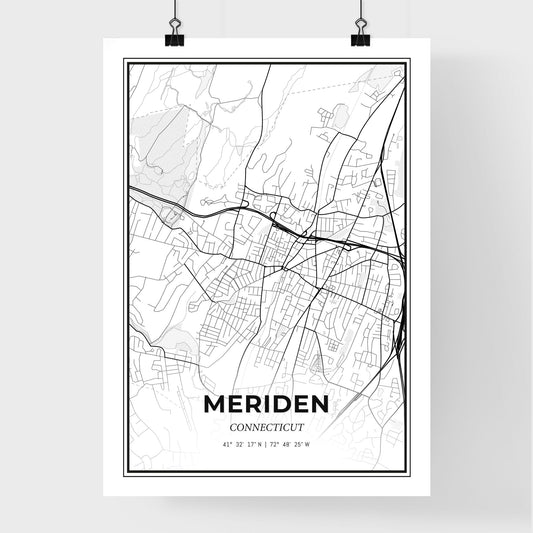 Meriden Connecticut - Premium City Map Poster