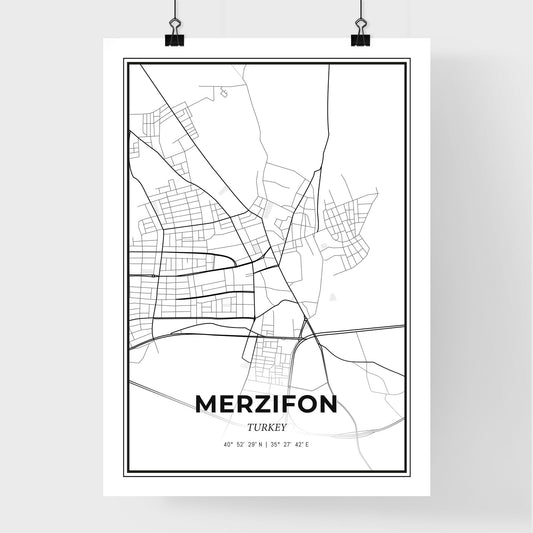 Merzifon Turkey - Premium City Map Poster