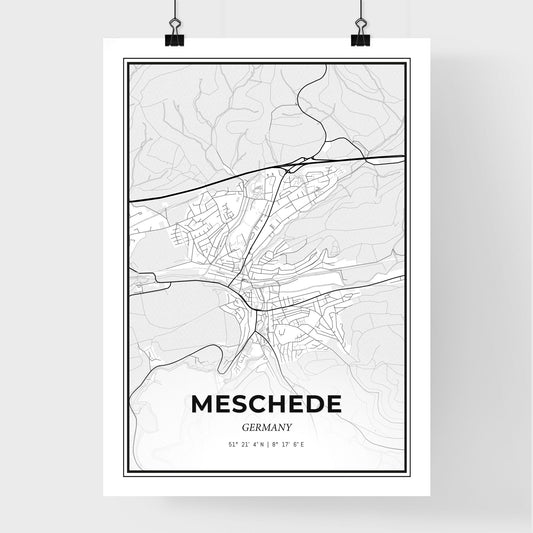 Meschede Germany - Premium City Map Poster