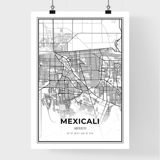 Mexicali Mexico - Premium City Map Poster