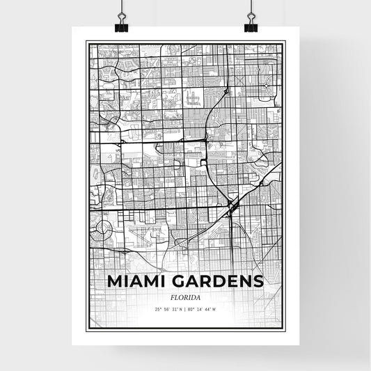 Miami Gardens Florida - Premium City Map Poster