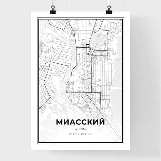 Miass Russia - Premium City Map Poster