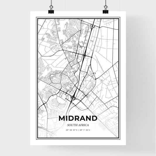 Midrand South Africa - Premium City Map Poster