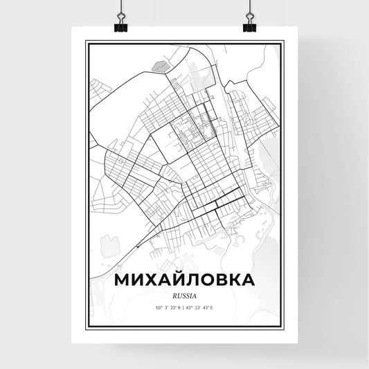 Mikhaylovka Russia - Premium City Map Poster