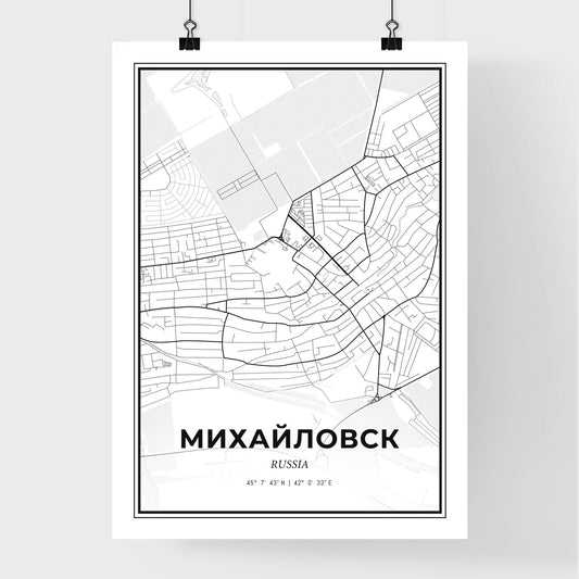 Mikhaylovsk Russia - Premium City Map Poster