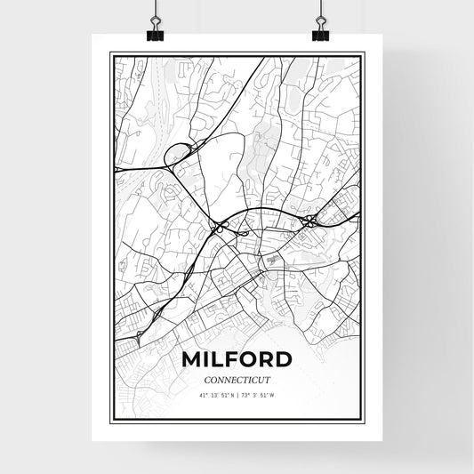 Milford Connecticut - Premium City Map Poster