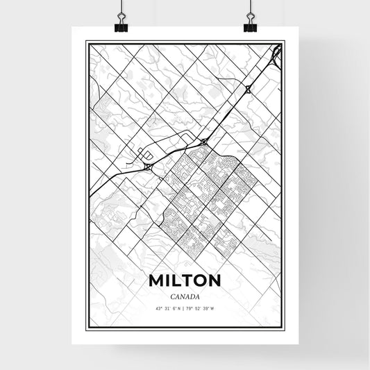Milton Canada - Premium City Map Poster