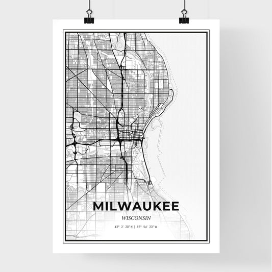 Milwaukee Wisconsin - Premium City Map Poster