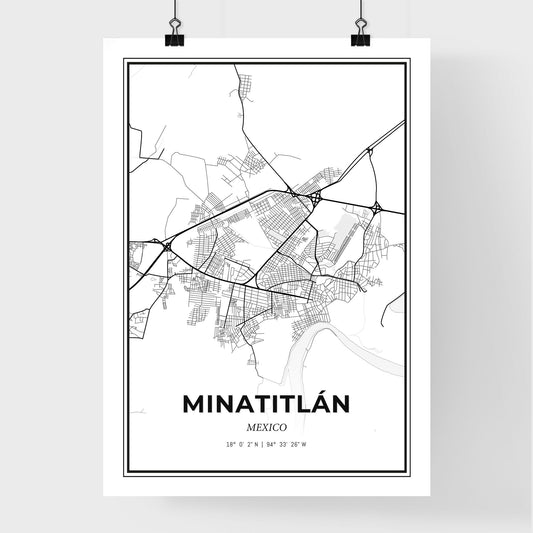 Minatitlán Mexico - Premium City Map Poster
