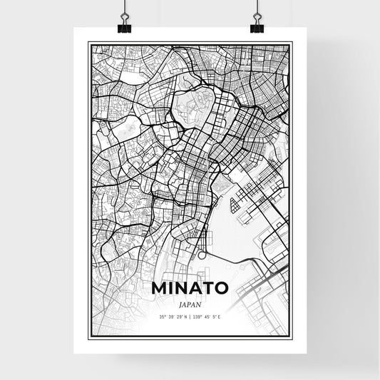 Minato Japan - Premium City Map Poster