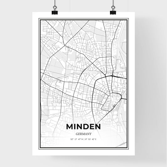 Minden Germany - Premium City Map Poster