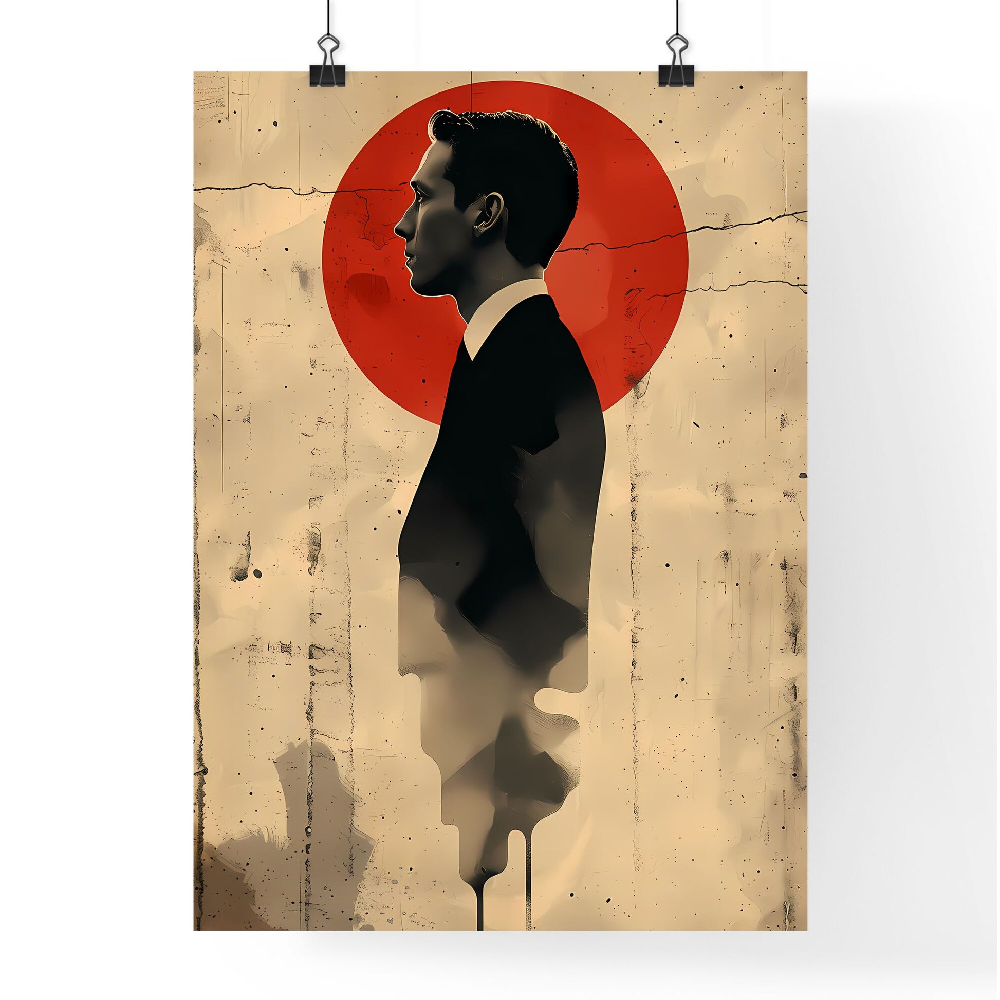 Vibrant Art Painting Poster Background Featuring a Distinguished Gentleman in a Bespoke Suit Default Title