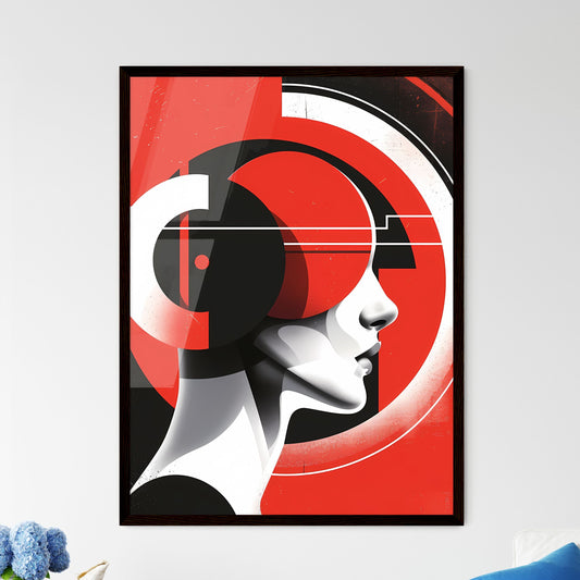 AI Workshop Poster: Vibrant Abstract Swiss Style Painting Featuring a Woman in Red and Black Default Title