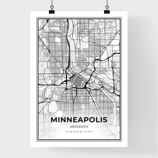 Minneapolis Minnesota - Premium City Map Poster