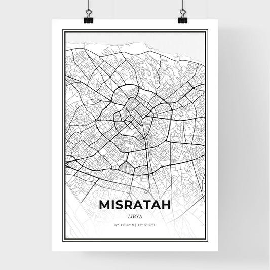 Misratah Libya - Premium City Map Poster