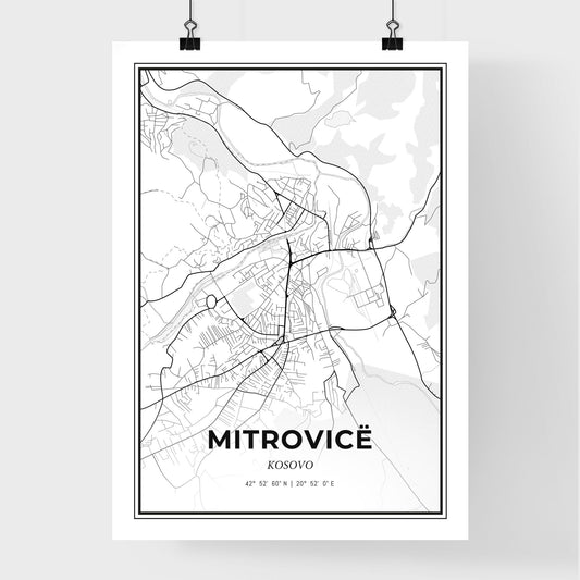 Mitrovicë / Kosovska Mitrovica Kosovo - Premium City Map Poster