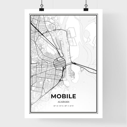 Mobile Alabama - Premium City Map Poster