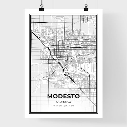 Modesto California - Premium City Map Poster