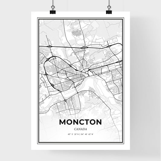 Moncton Canada - Premium City Map Poster