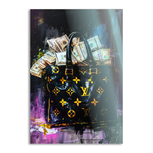 Money Stacks - Leinwandbild Pop Art / Luxuriös