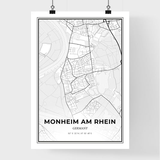 Monheim am Rhein Germany - Premium City Map Poster