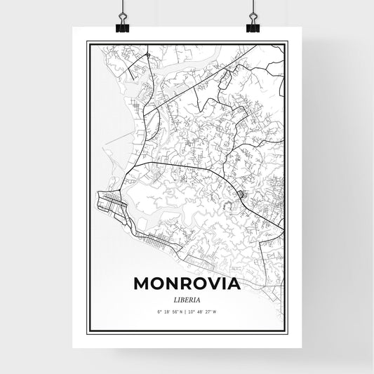Monrovia Liberia - Premium City Map Poster