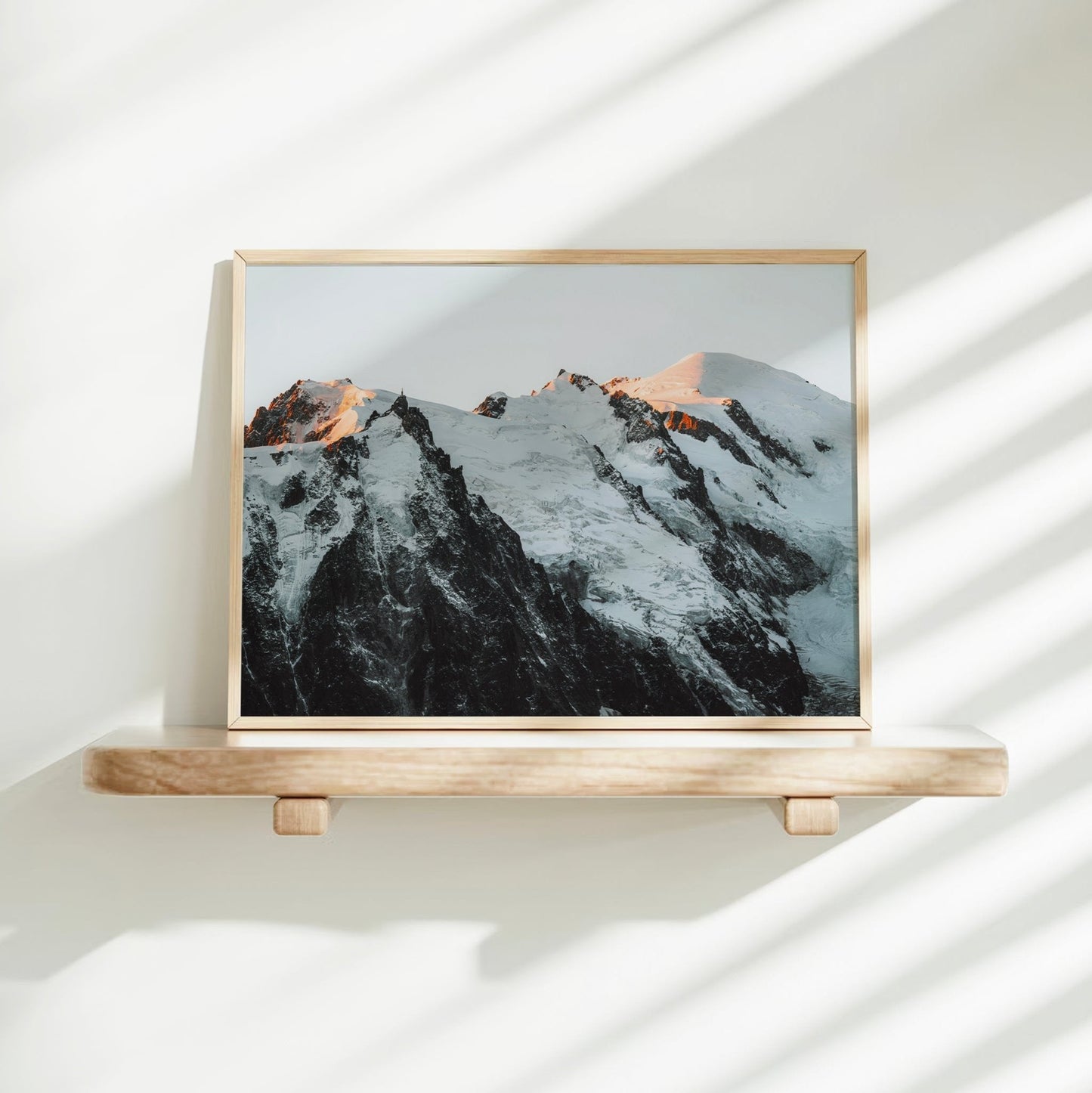 Mont Blanc Massif Wall Art - Sunset Mountain Landscape Print