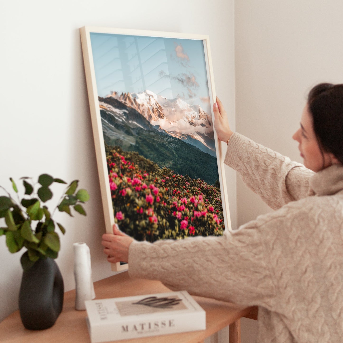 Mont Blanc Print – Floral French Alps Landscape Wall Art