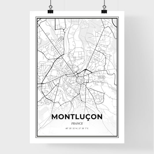 Montluçon France - Premium City Map Poster