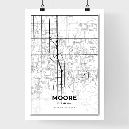 Moore Oklahoma - Premium City Map Poster