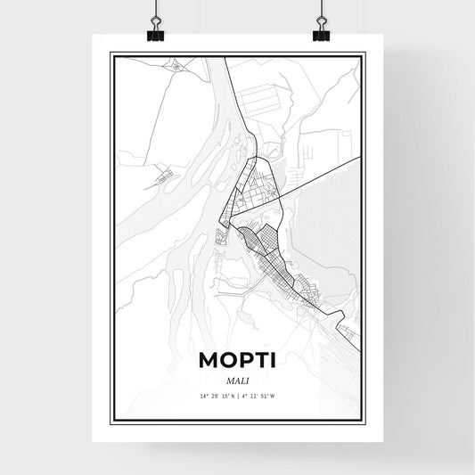 Mopti Mali - Premium City Map Poster